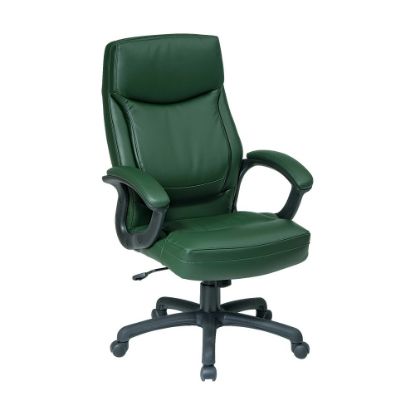 Picture of Office Star Work Smart Eco Bonded Leather High-Back Chair, Green