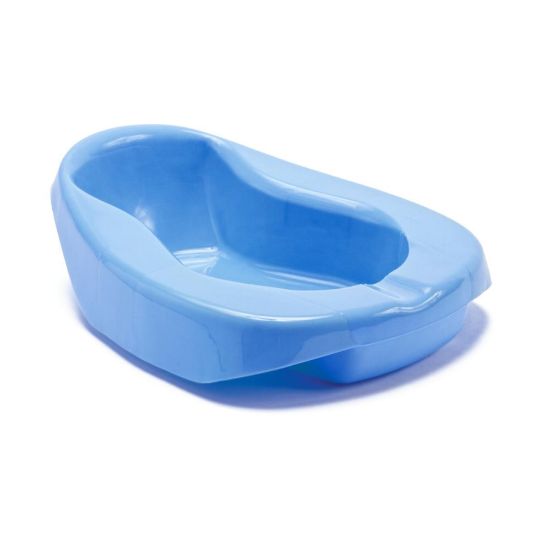 Picture of Medline Autoclavable Pontoon Bedpans, 2 3/4inH x 11inW x 14inD, Blue, Pack Of 12