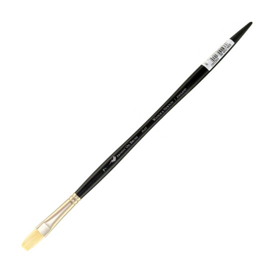 Picture of Winsor & Newton Artists Oil Paint Brush, Size 7, Flat Bristle, Hog Hair, Black