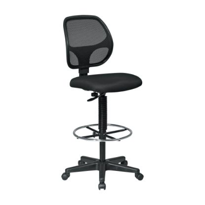 Picture of Office Star Deluxe Mesh-Back Drafting Chair With Foot Ring, Black