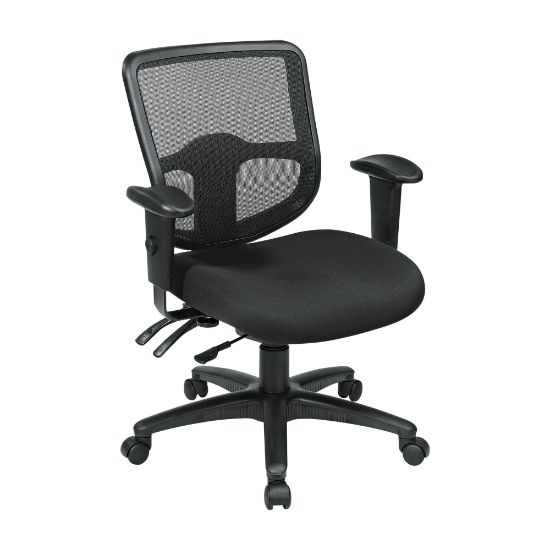 Picture of Office Star Pro Line II Pro Grid Ergonomic Task Chair With Adjustable Arms, Coal