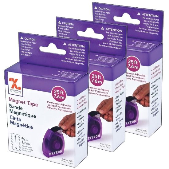 Picture of Xyron Magnet Tape, 3/4in x 25ft, Purple, Pack Of 3 Rolls