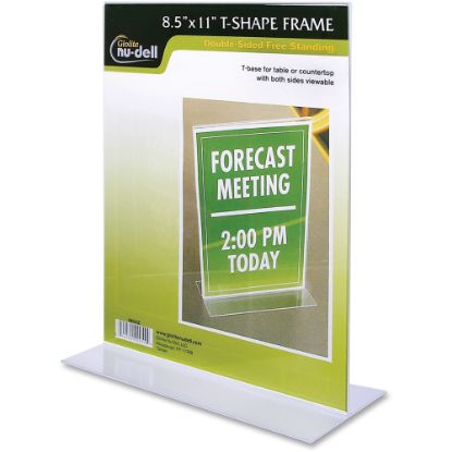 Picture of NuDell Acrylic Standing Sign Holder, 8 1/2in x 11in, Clear