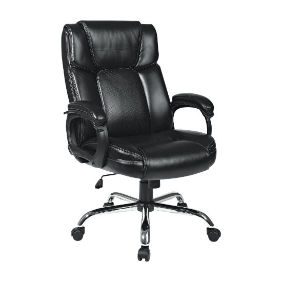 Picture of Office Star Work Smart Faux Leather High-Back Big & Tall Chair, Black