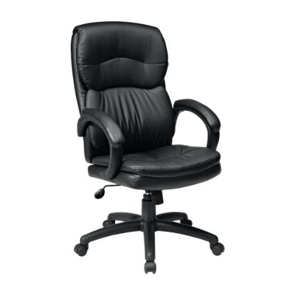 Picture of Office Star Work Smart Bonded Leather High-Back Chair, Black