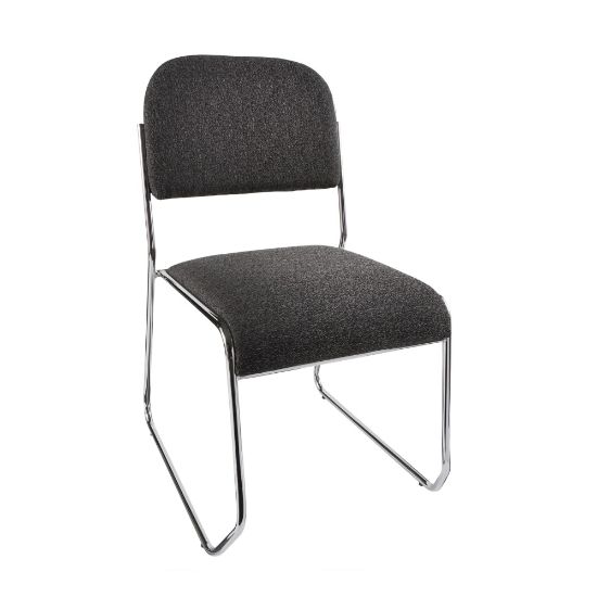 Picture of Realspace Sled-Base Padded Fabric Seat, Fabric Back Stacking Chair 22in Seat Width, Black Seat/Chrome Frame, Quantity: 1