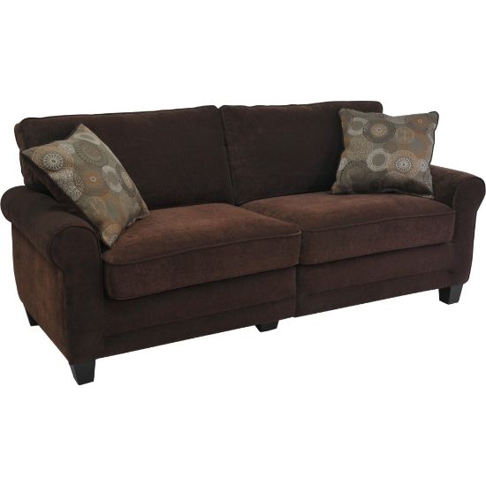 Picture of Serta RTA Trinidad Collection Fabric Sofa, 73inW x 32 1/2inD, Chocolate