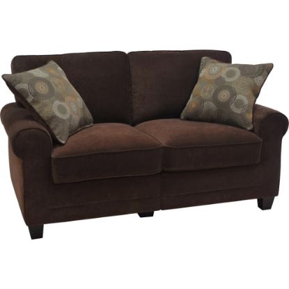 Picture of Serta RTA Trinidad Collection Fabric Loveseat Sofa, 61inW, Chocolate