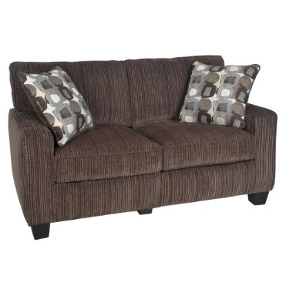 Picture of Serta RTA San Paolo Collection Fabric Loveseat Sofa, 61inW, Mink Brown