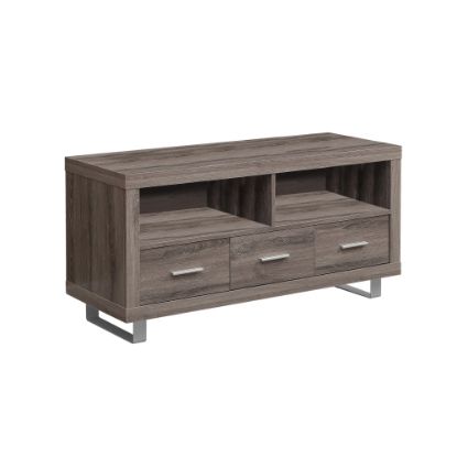 Picture of Monarch Specialties Open Shelf TV Stand, For Flat-Panel TVs Up To 48in, Dark Taupe