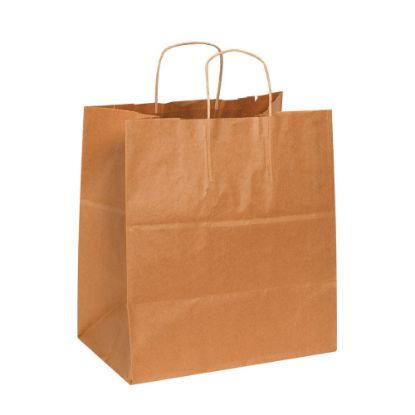 Picture of Partners Brand Paper Shopping Bags, 15 1/2inH x 14inW x 10inD, Kraft, Case Of 200