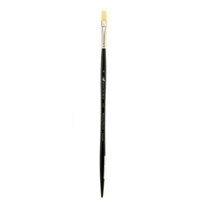 Picture of Winsor & Newton Artists Oil Paint Brush, Size 4, Flat Bristle, Hog Hair, Black