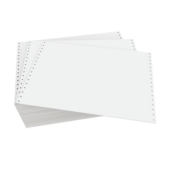 Picture of Domtar Continuous Form Paper, Standard Perforation, 12in x 8 1/2in, 20 Lb, Blank White, Carton Of 3,700 Forms