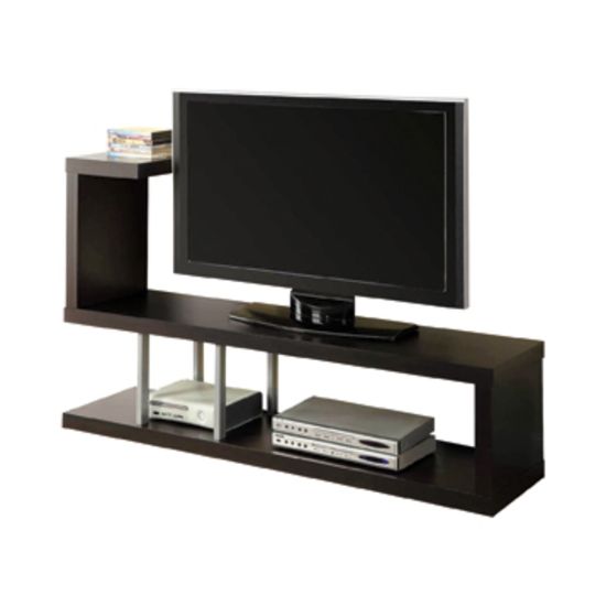 Picture of Monarch Specialties Hollow-Core TV Stand, For Flat-Panel TVs Up To 47in, Cappuccino