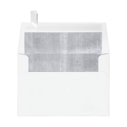 Picture of LUX Foil-Lined Invitation Envelopes A4, Peel & Press Closure, White/Silver, Pack Of 50