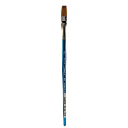 Picture of Winsor & Newton Cotman Watercolor Paint Brush 666, 3/8in, One-Stroke Flat Bristle, Synthetic, Blue