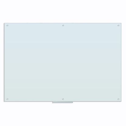 Picture of U Brands Magnetic Glass Dry-Erase Board, 96in X 48in, White Frosted Surface, Frameless, Actual Size 95in X 47in (4148U00-01)