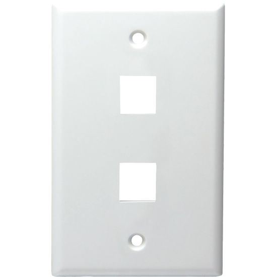 Picture of DataComm 20-3002-WH Keystone Faceplate - 2 x Socket(s) - White