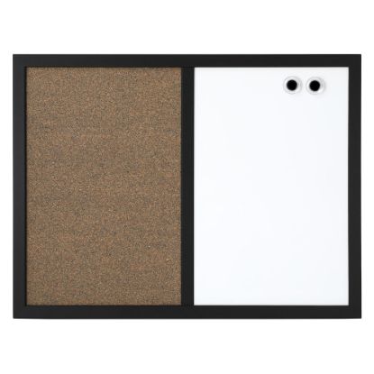 Picture of Realspace Magnetic Dry-Erase Whiteboard/Cork Bulletin Board, 18in x 24in, Black Frame