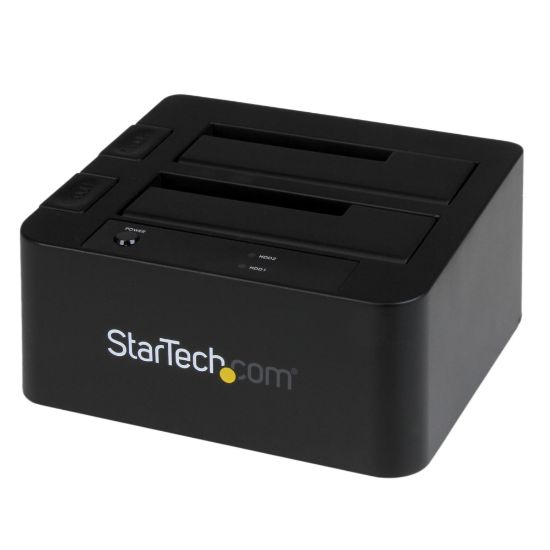 Picture of StarTech.com USB 3.0 / eSATA Dual Hard Drive Docking Station with UASP for 2.5/3.5in SATA SSD / HDD - SATA 6 Gbps