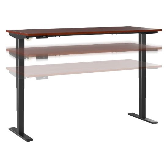 Picture of Bush Business Furniture Move 40 Series Electric 72inW x 30inD Electric Height-Adjustable Standing Desk, Hansen Cherry/Black, Standard Delivery