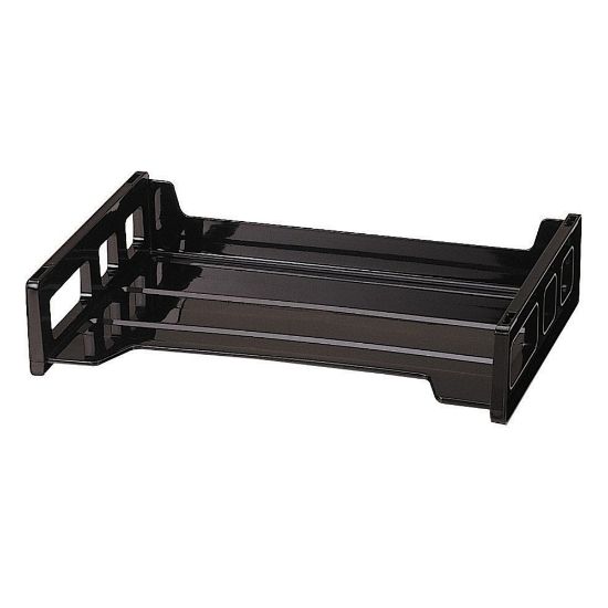 Picture of Office Depot Brand 30% Recycled Ribbed Bottom Stackable Letter Tray, Black