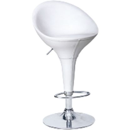 Picture of Elama Adjustable Plastic Bar Stools, White/Chrome, Set Of 2 Stools