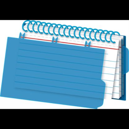 Picture of Office Depot Brand Viewfront Spiral Index Cards With Polypropylene Cover, 3in x 5in Cards, Assorted Colors, 50 Bound Cards