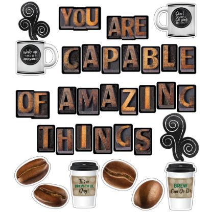 Picture of Schoolgirl Style Industrial Cafe You Are Capable Of Amazing Things Bulletin Board Set, Set Of 44 Pieces