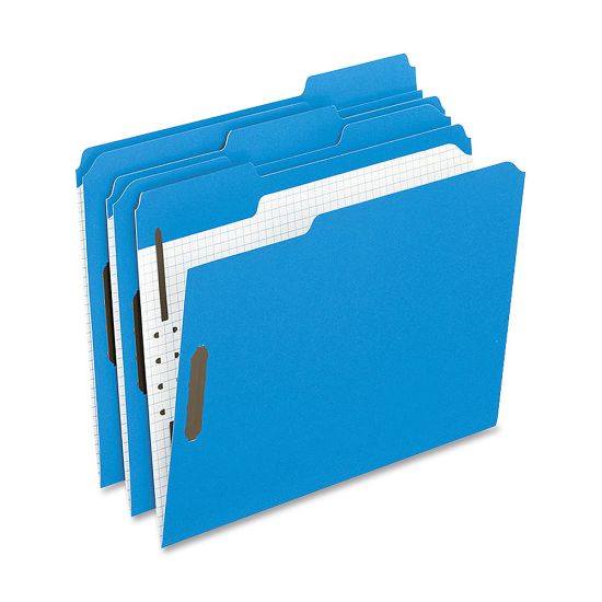 Picture of Oxford 1/3-Cut Color Fasteners Folders, Letter Size, Blue, Box Of 50