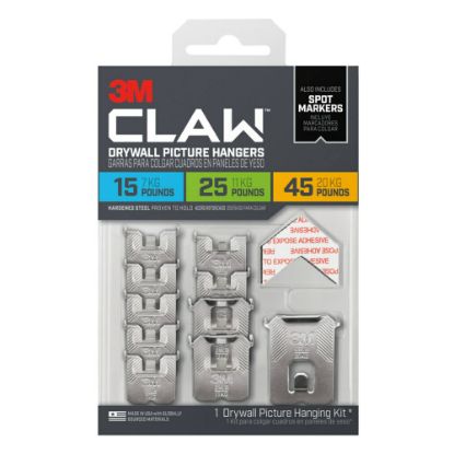 Picture of 3M CLAW Drywall Picture Hangers, 15 Lb, Pack Of 10 Hangers