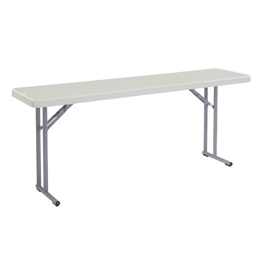 Picture of National Public Seating BT Series Folding Table, 29-1/2inH x 18inW x 72inD, Gray/Speckled Gray