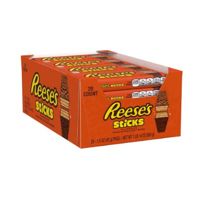 Picture of Reeses Sticks Wafer Bars, 1.5 Oz, Box Of 20