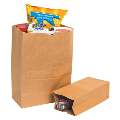 Picture of Partners Brand Grocery Bags, 9 3/4inH x 5inW x 3 1/4inD, Kraft, Case Of 500