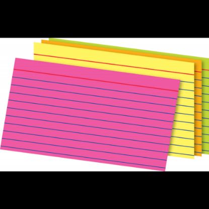 Picture of Office Depot Brand Glow Index Cards, 3in x 5in, Assorted Colors, Pack Of 300