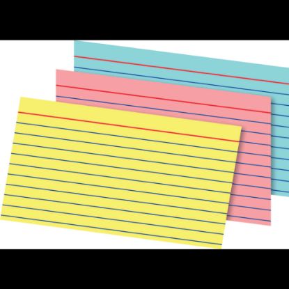 Picture of Office Depot Brand Index Cards And Tray Set, 3in x 5in, Assorted Colors, Pack Of 180 Cards