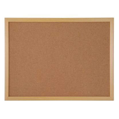 Picture of Office Depot Brand Cork Bulletin Board, 18in x 24in, Wood Frame With Light Oak Finish