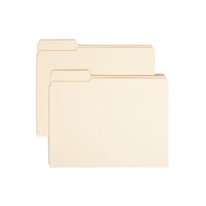 Picture of Smead File Folders, Reinforced Tab, 1/3 Cut, Left Position, Letter Size, Manila, Box Of 100