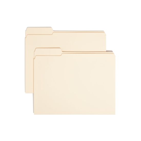 Picture of Smead File Folders, Reinforced Tab, 1/3 Cut, Left Position, Letter Size, Manila, Box Of 100