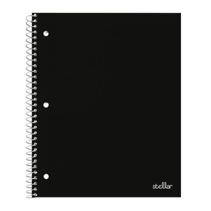 Picture of Office Depot Brand Stellar Poly Notebook, 8in x 10 1/2in, 1 Subject, Wide Ruled, 100 Sheets, Black