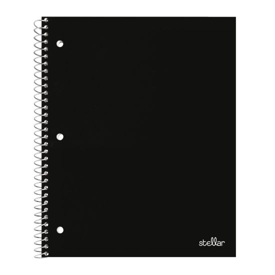 Picture of Office Depot Brand Stellar Poly Notebook, 8in x 10 1/2in, 1 Subject, Wide Ruled, 100 Sheets, Black