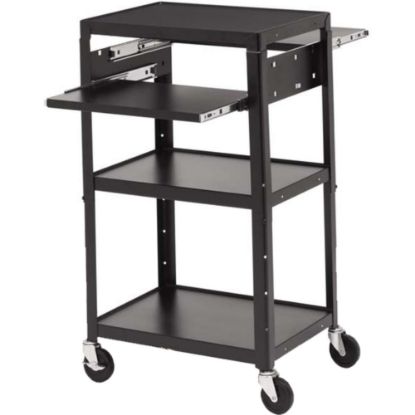 Picture of Bretford Basics A2642DNS-E5 Multimedia Cart with 6-Outlet Electrical - 4 Casters - 5in Caster Size - Steel - 24in Width x 18in Depth x 43in Height - Black