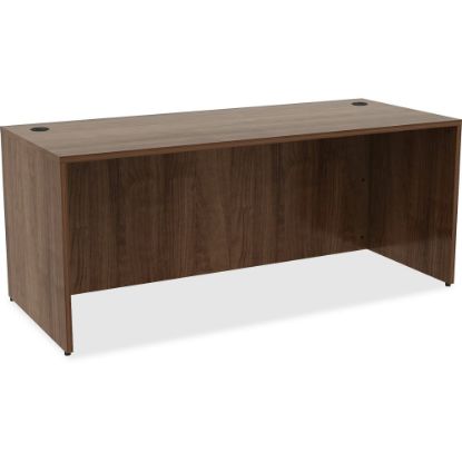 Picture of Lorell Essentials 72inW Rectangular Shell Computer Desk, Dark Walnut