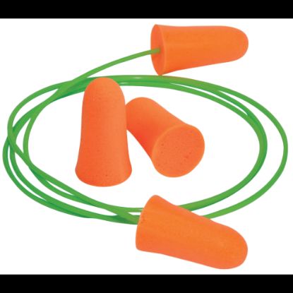 Picture of Mellows Foam Ear Plugs, Polyurethane, Bright Orange, Uncorded