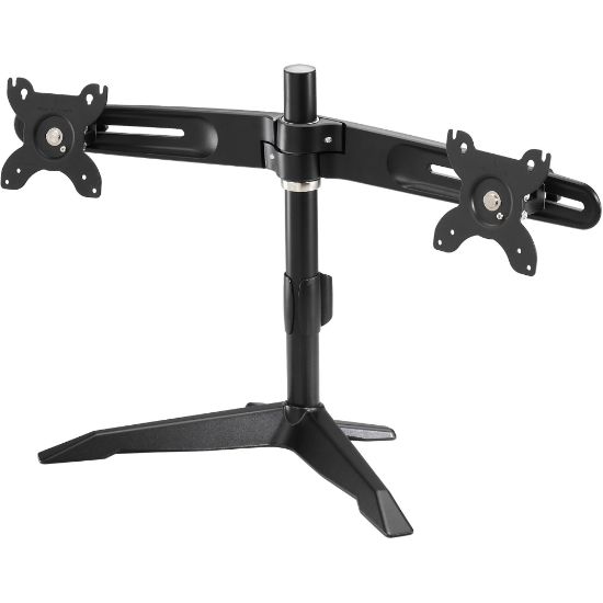 Picture of Amer Mounts Stand Based Dual Monitor Mount for two 15in-24in LCD/LED Flat Panel Screens - Supports up to 26.5lb monitors, +/- 20 degree tilt, and VESA 75/100