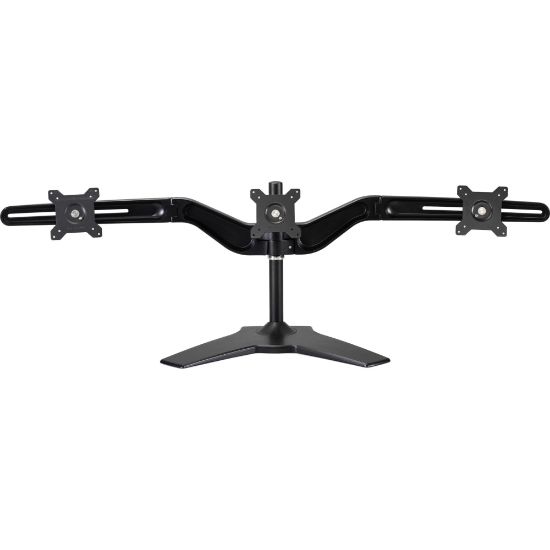 Picture of Amer Mounts Stand Based Triple Monitor Mount for three 15in-24in LCD/LED Flat Panel Screens - Supports up to 17.6lb monitors, +/- 20 degree tilt, and VESA 75/100