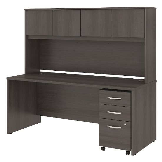 Picture of Bush Business Furniture Studio C 72inW Office Computer Desk With Hutch And Mobile File Cabinet, Storm Gray, Standard Delivery