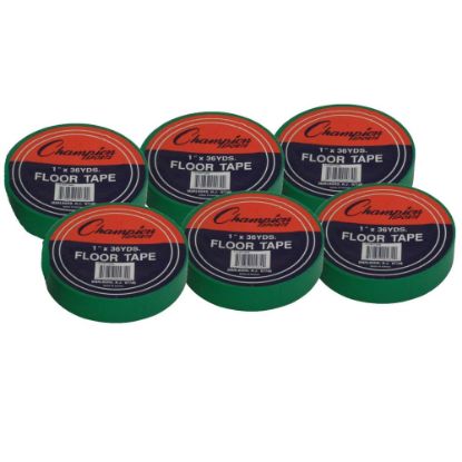 Picture of Champion Sports Floor Marking Tape, 1in x 36 yd., Green, Pack Of 6 Rolls