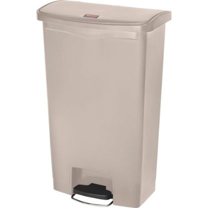 Picture of Rubbermaid Commercial Slim Jim Front Step Container, 18 Gallons, Beige