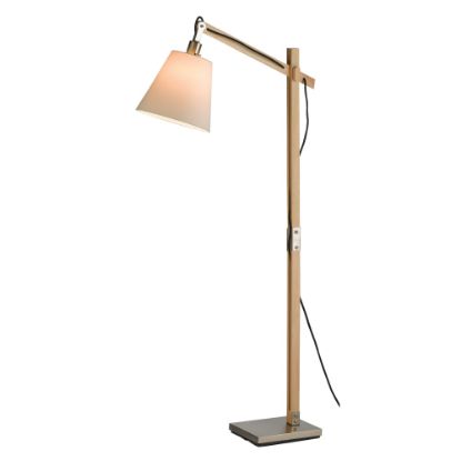 Picture of Adesso Walden Floor Lamp, 61inH, White Shade/Brushed Steel Base